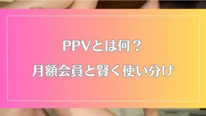 PPVとは何?無修正動画サイトでは月額会員とうまく使い分けしよう